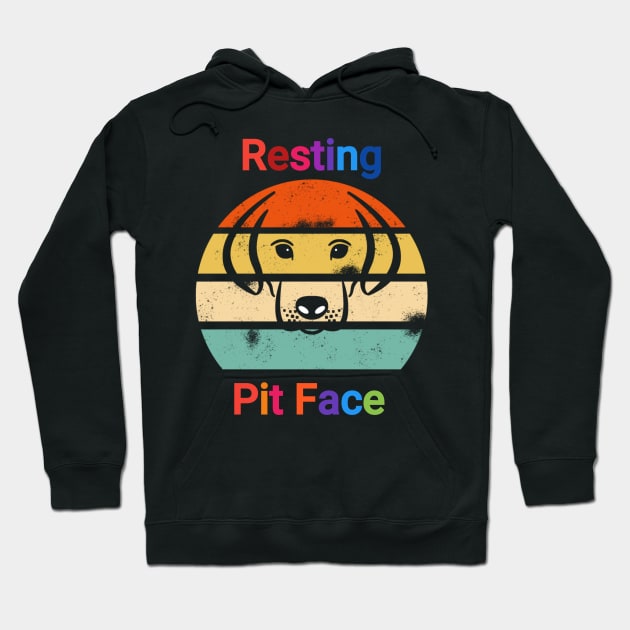 Vintage resting pit face dog Hoodie by FouadBelbachir46